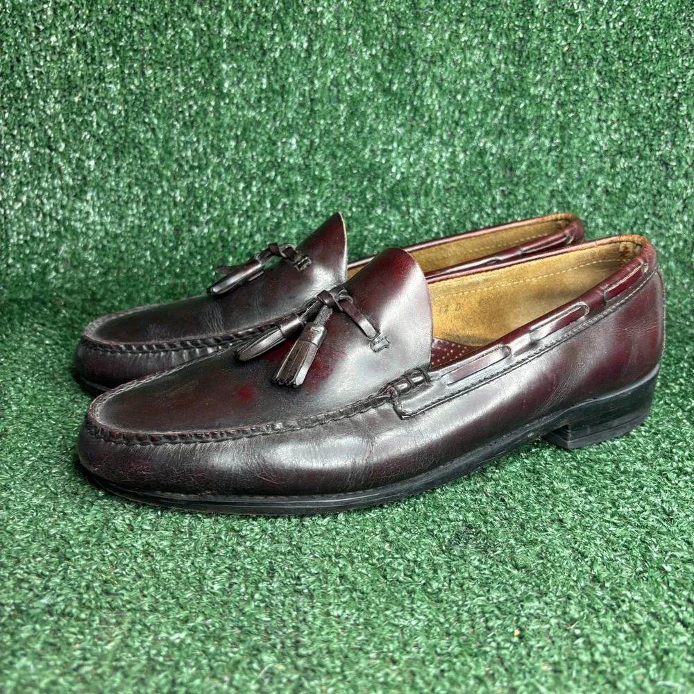 G.H. Bass & Co. Weejuns Tassel Leather Classic Preppy Loafers Burgundy Mens 12 D